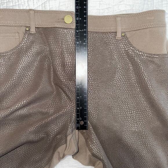 Chico's Foiled Snakeskin Ponte Slim Pants Taupe Size 2 (M/10–12) - Picture 10 of 11